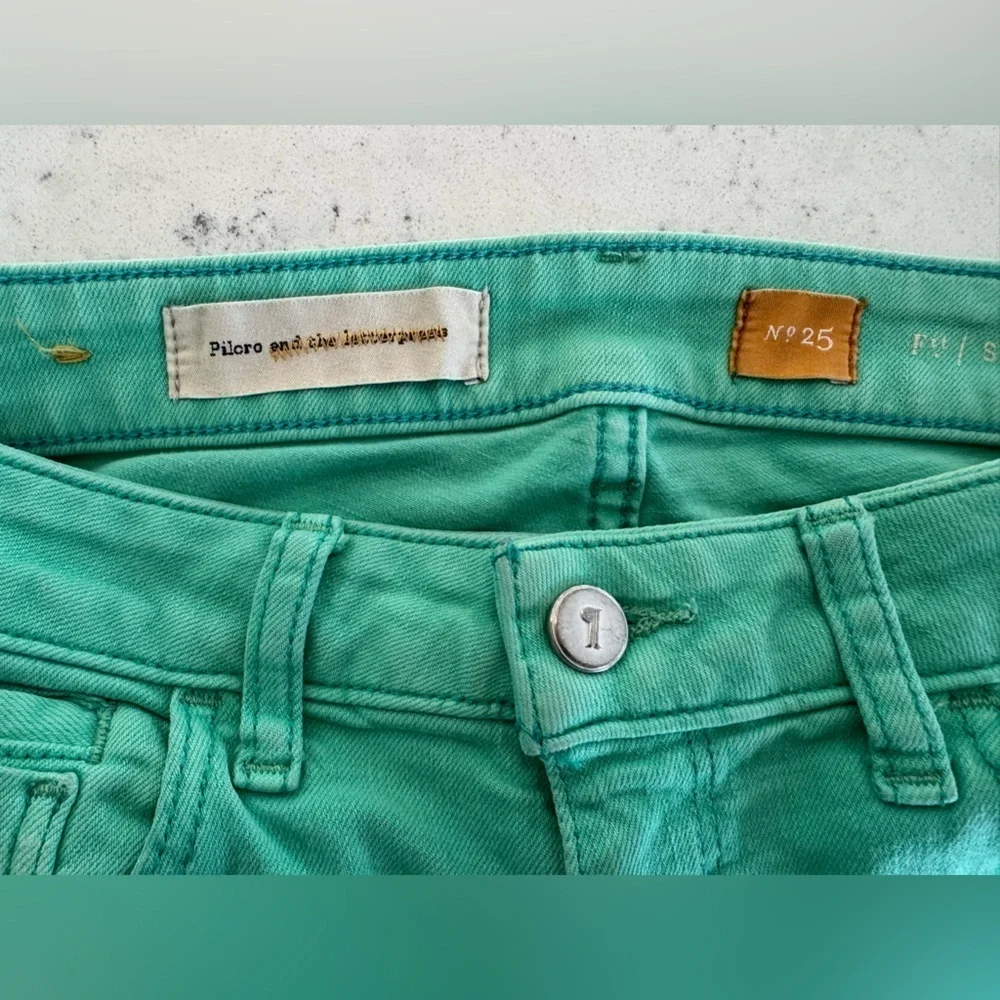 Pilcro Anthropologie mint Green Crop Ankle Jeans Size 25 - Picture 3 of 11